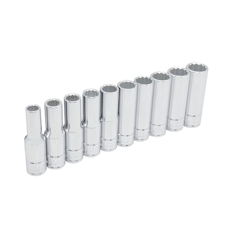 Urrea 1/2" drive 12-point deep socket set 10PC MM 54215